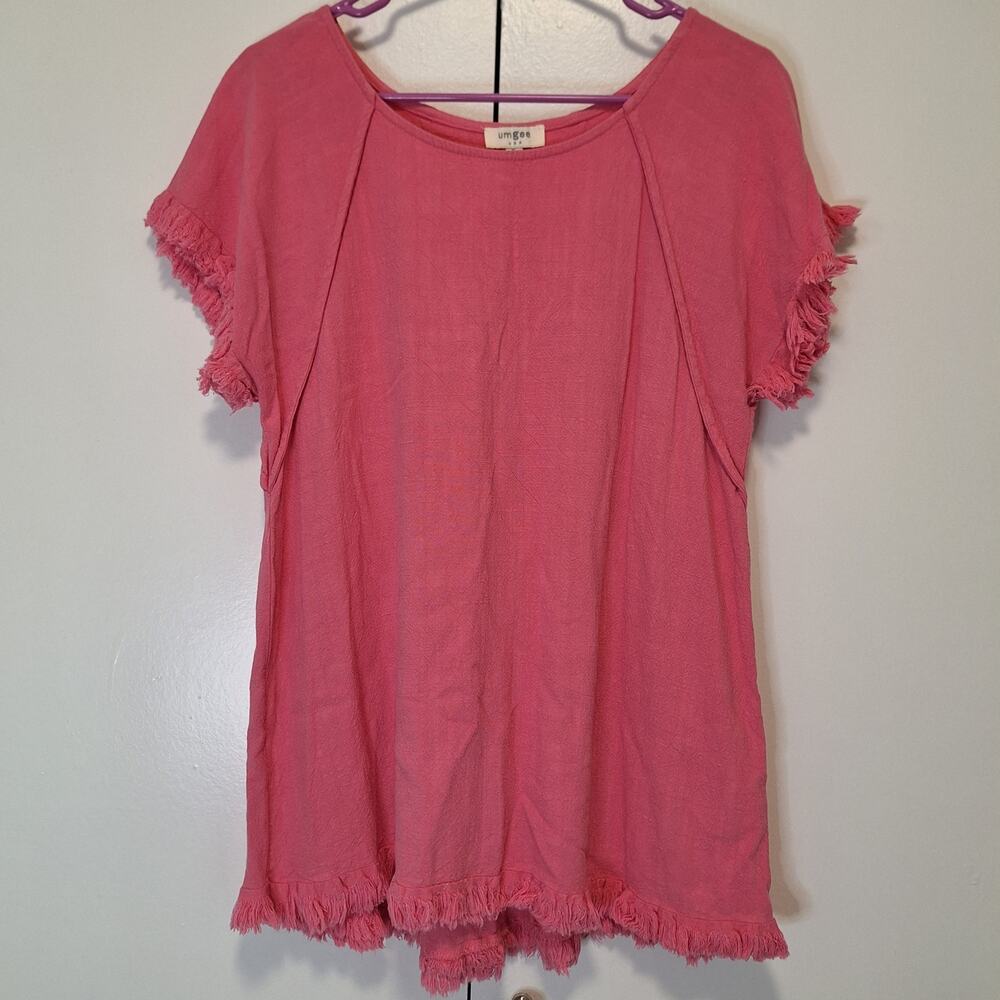 Umgee Linen Blend High Low Top